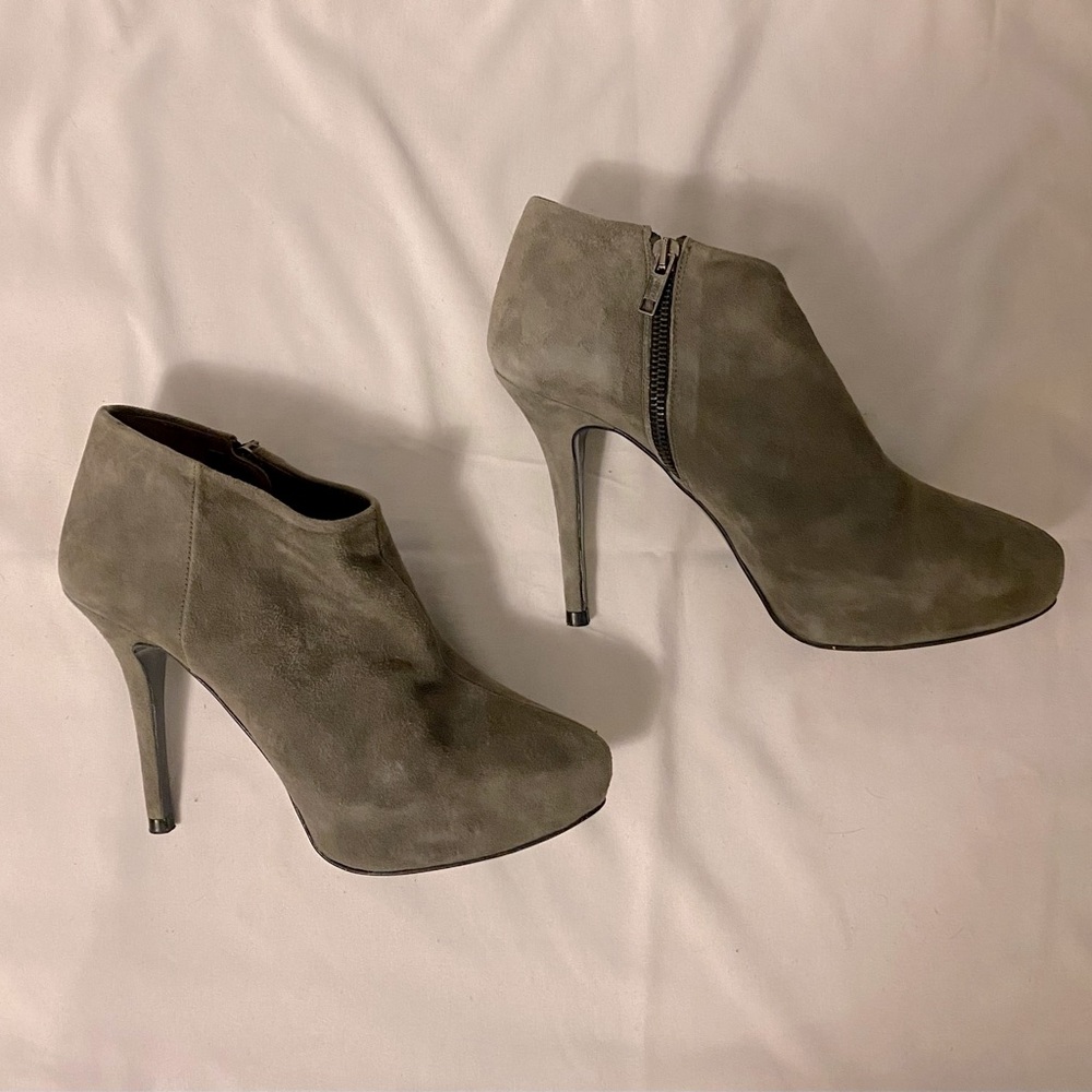 Zara Grey Suede Booties